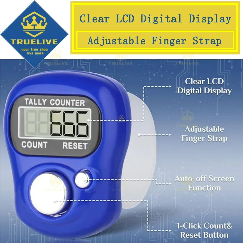 Digital Dhikr Counter Ring — Finger Tally for Daily Remembrance | 10 Colors