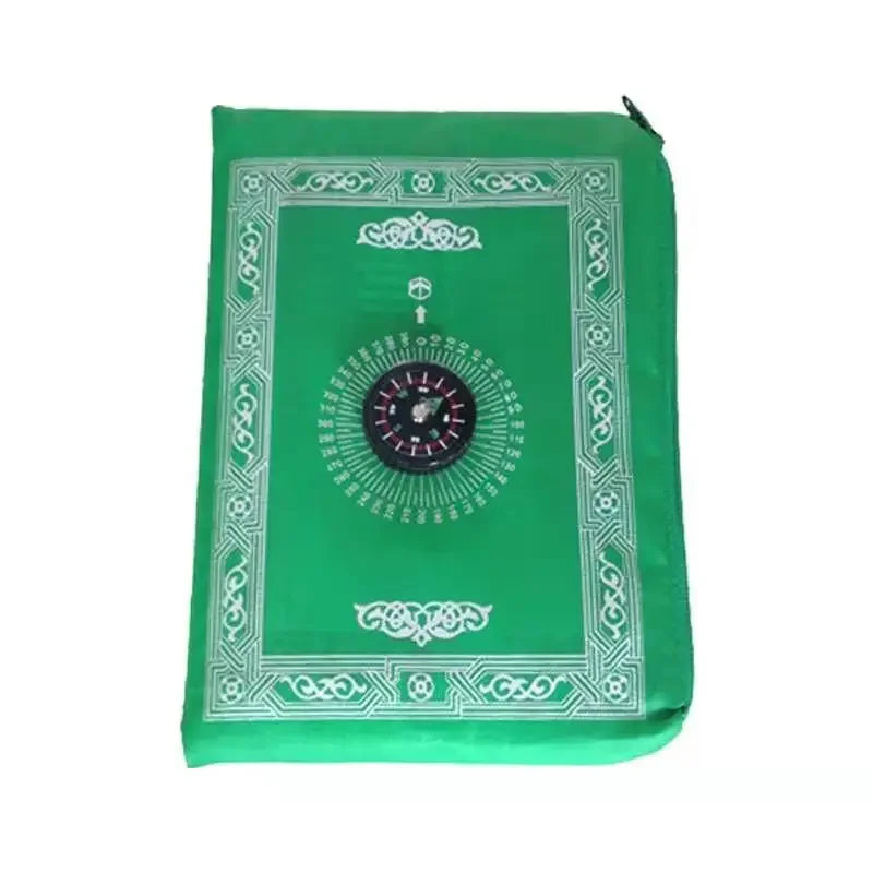 Travel Prayer Mat with Compass & Pouch — Waterproof, Foldable | 5 Colors